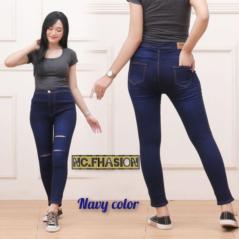 CELANA JEANS RIPPED // JEANS PENSIL SKINNY SOBEK SILET // CELANA PANJANG SOFTJEANS