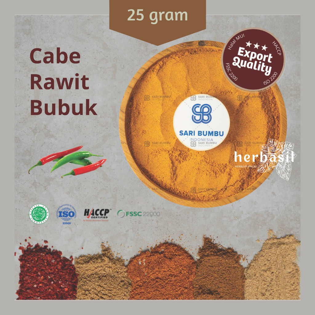 

[25gr] Cabe Rawit Bubuk - Ground Bird's Eye Chili Powder - Export Quality Rempah Bumbu Dapur