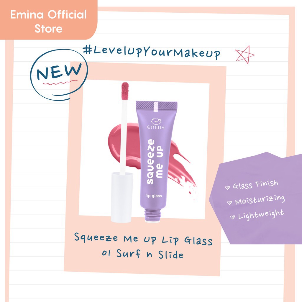 EMINA Squeeze Me Up Lip Glass | EMINA Lip Gloss Lipstik emina BPOM