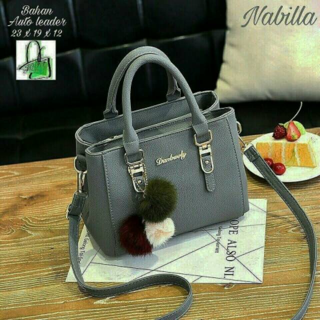 Tas selempang Nabila free pompom/tas murah/tas fashion wanita cantik