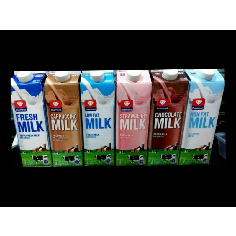 

DIAMOND FRESH MILK PLAIN, LOW FAT, STRAWBERRY, COKLAT, CAPUCCUCINO