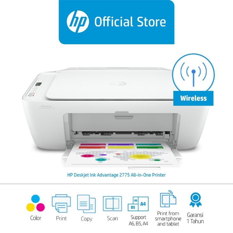 Printer HP Deskjet Ink Advantage 2775 Multifungsi Print Scan Copy Wifi