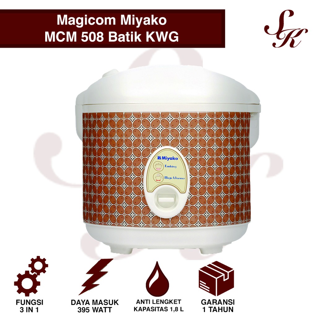 Magicom Miyako MCM 508 Batik KWG / Magicom Rice Cooker Penanak Nasi Miyako MCM 508 Batik KWG/ Miyako