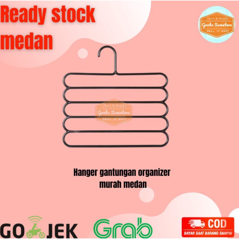 Hanger Gantungan Organizer Celana Panjang Jeans 5 Layer Murah Medan