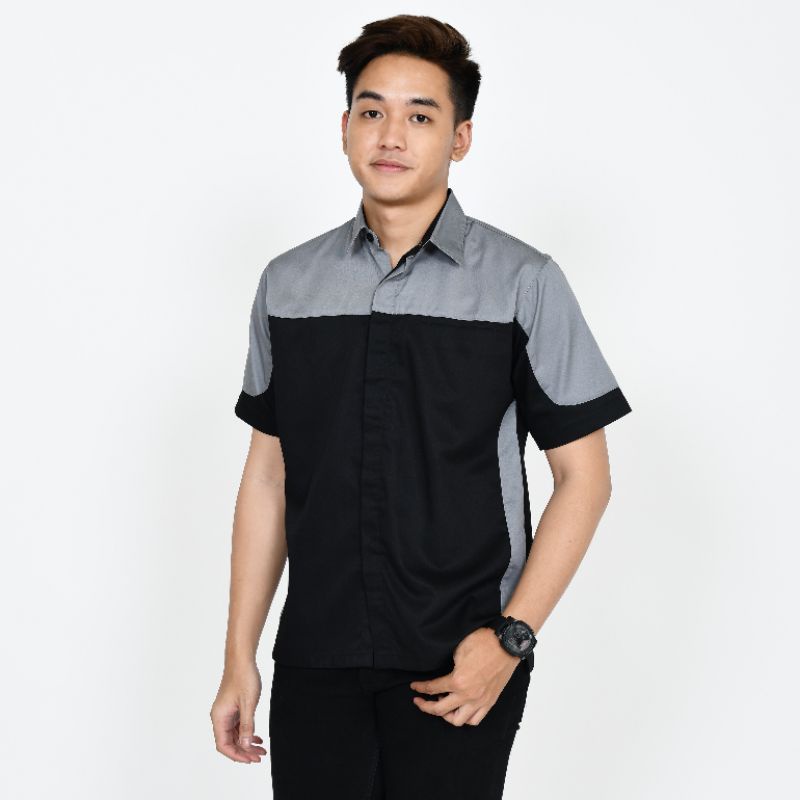 Baju kerja murah custom bordir/kemeja tangan pendek/seragam karyawan kantor/Baju kerja custom bordir