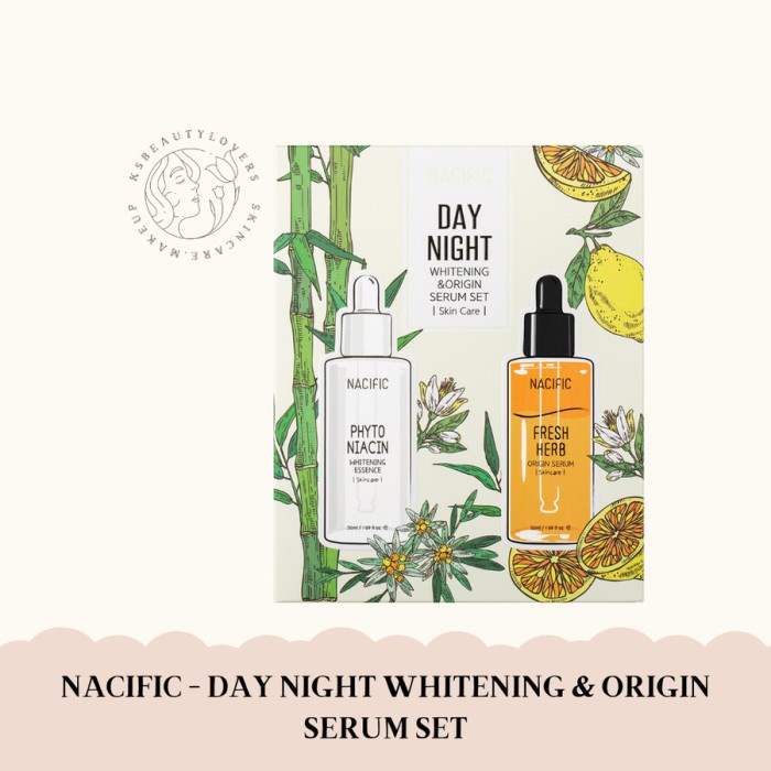 Nacific Day Night Whitening &amp; Origin Serum Set - BPOM