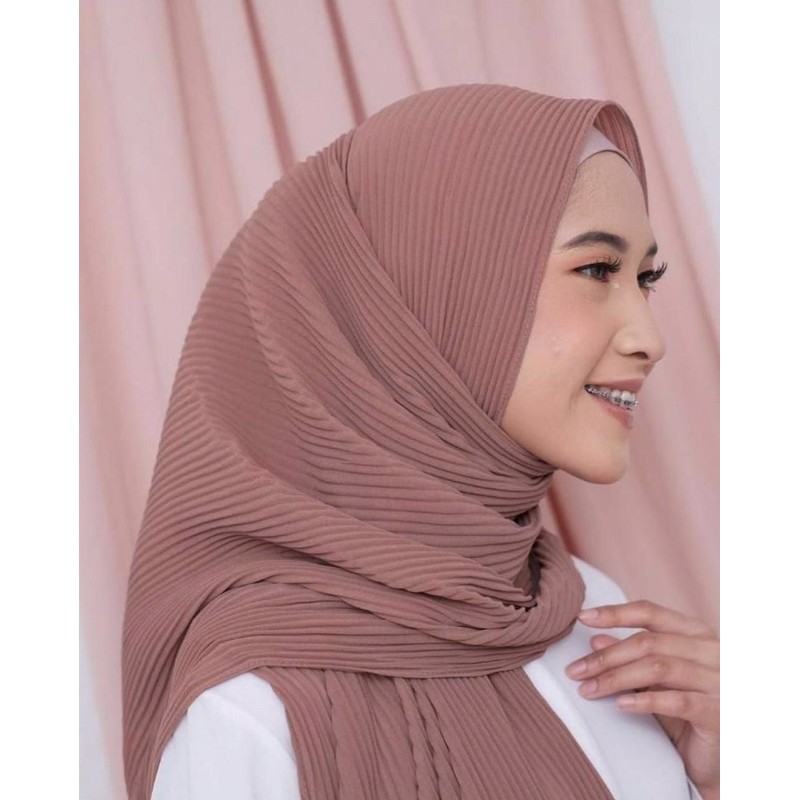 PASMINA PLISKET PREMIUM CERUTY BABYDOLL / HIJAB JILBAB PASHMINA PLISIR