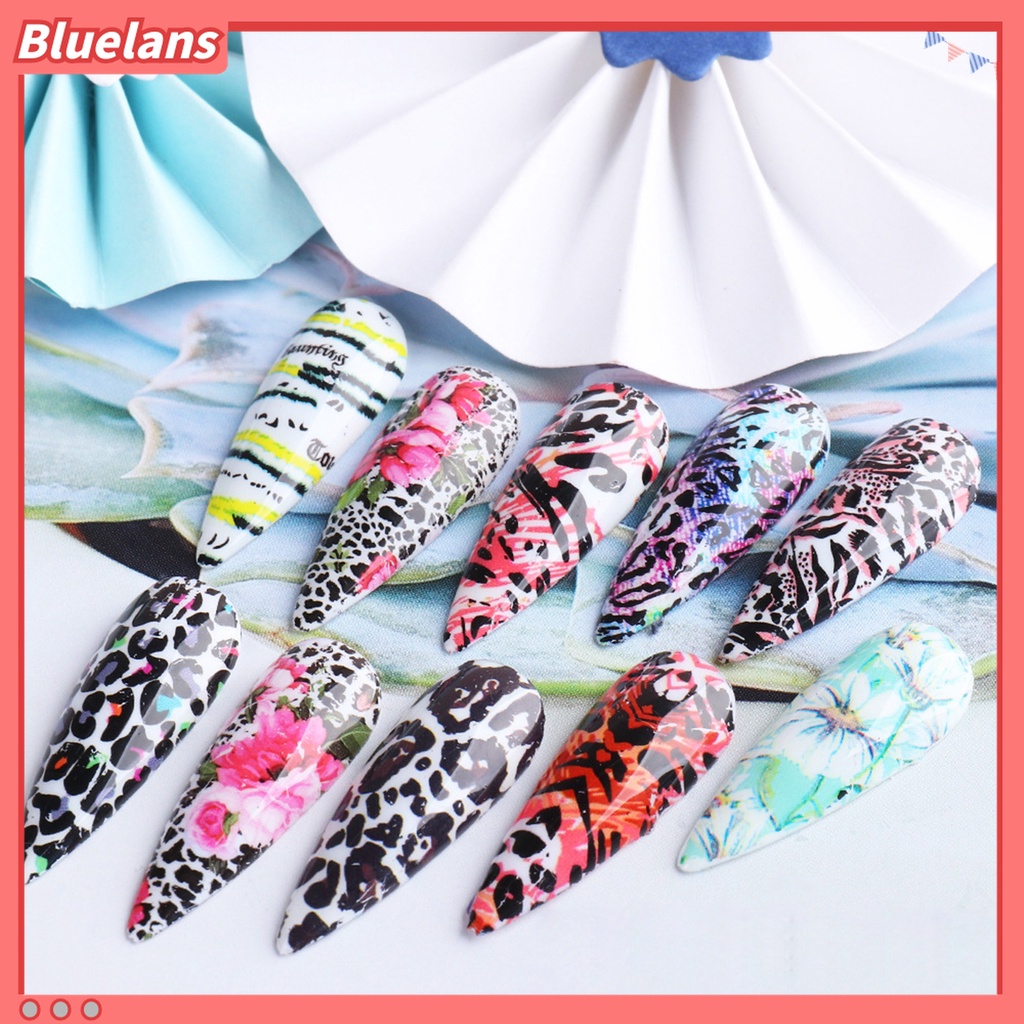 (In Stock) Kacamata Hitam Lensa Warna Warni ♡10pcs / Set Stiker Kuku 3D Motif Totem Gaya Etnik Retro Untuk Wanita