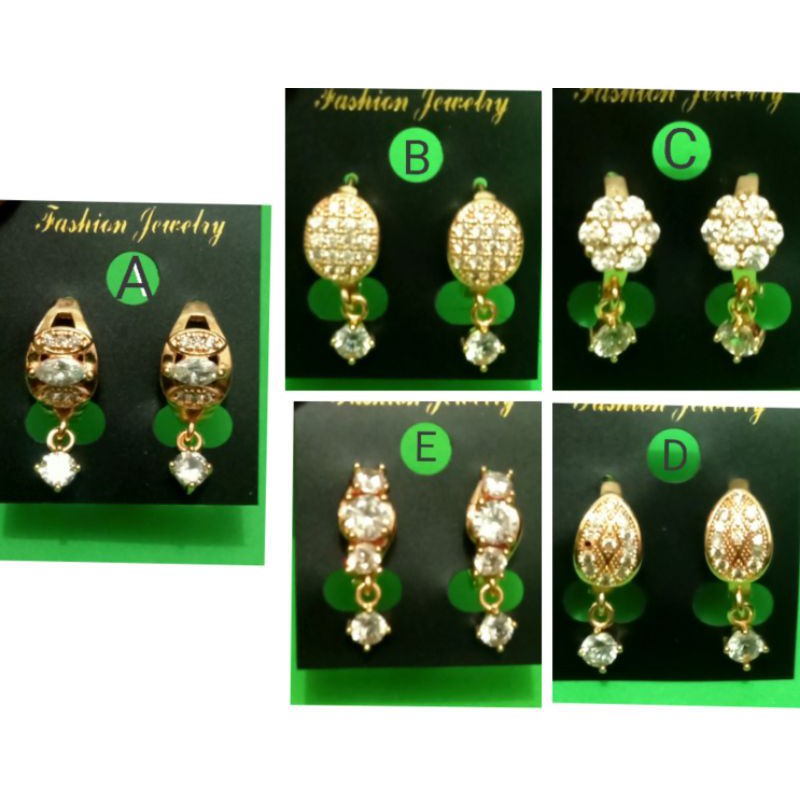 RPP02. Anting xuping wanita lapis emas dgn mata zircon