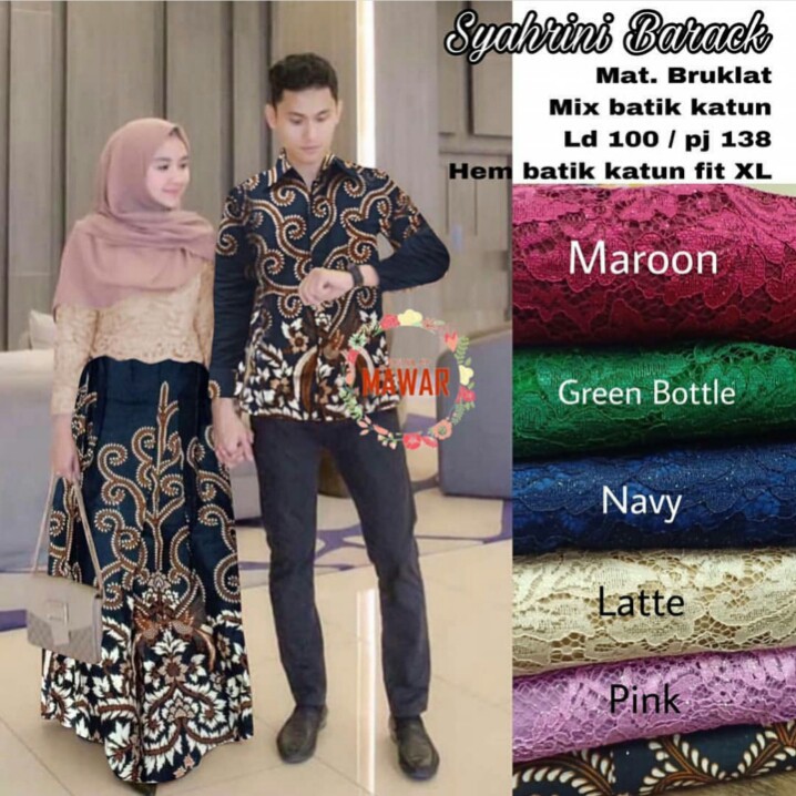 batik murah syahrini barack/ couple pesta/ gamis syari / gamis brukat / batik brokat