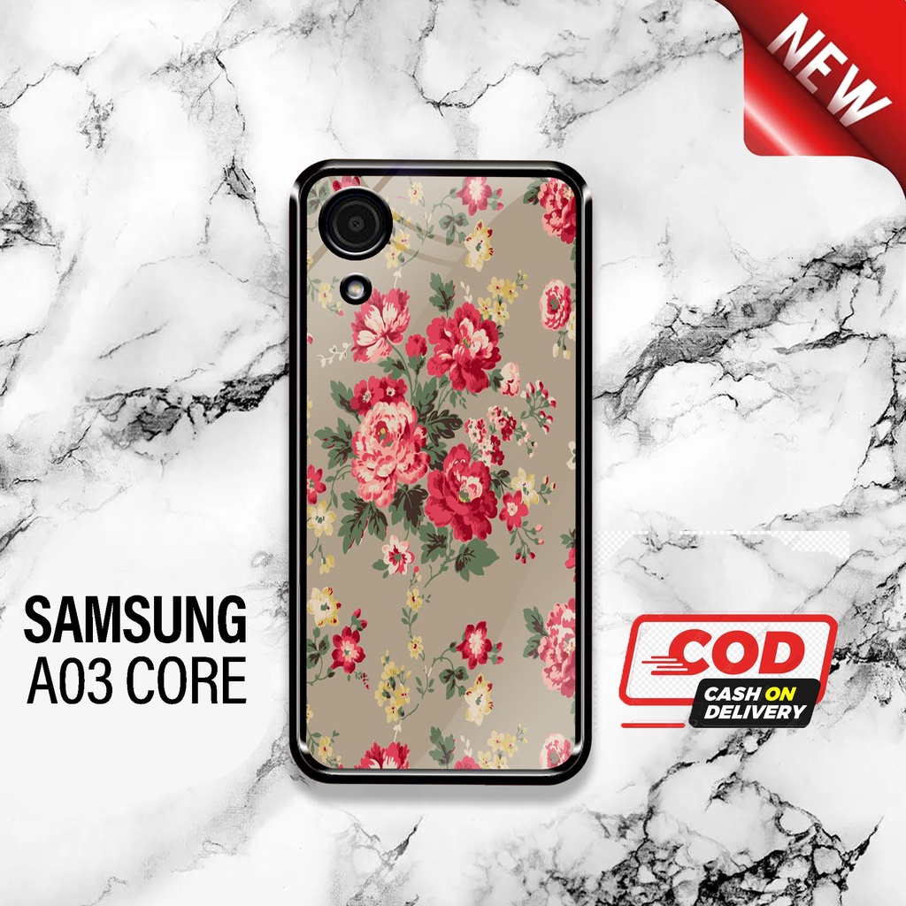 SRC - Case Samsung A03 Core Motif bunga rose Casing Hardcase Glossy 2D Terbaru Silikon Softcase Aero