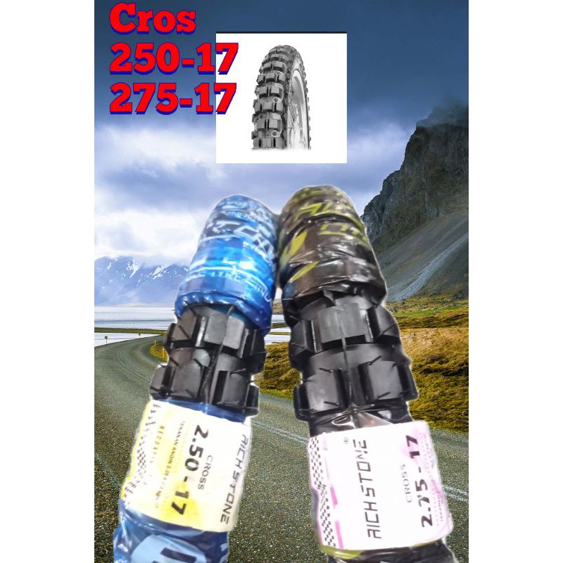 Terlaris Ban Motor Cros Cangkul 250-17 & 275-17 Ban Trail Cangkul Cros Ban Bebek Ban Ring 17 Ban