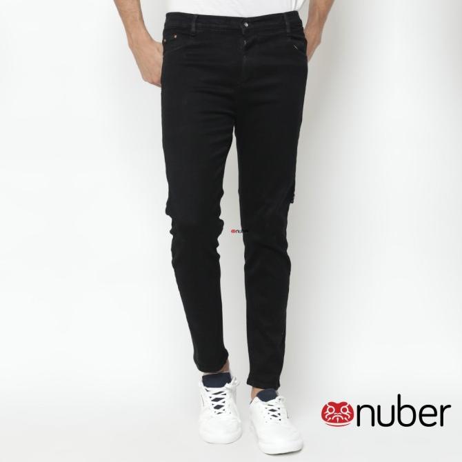 Celana Panjang Slim Fit Stretch Soft Jeans Pria Hitam - Amethyst