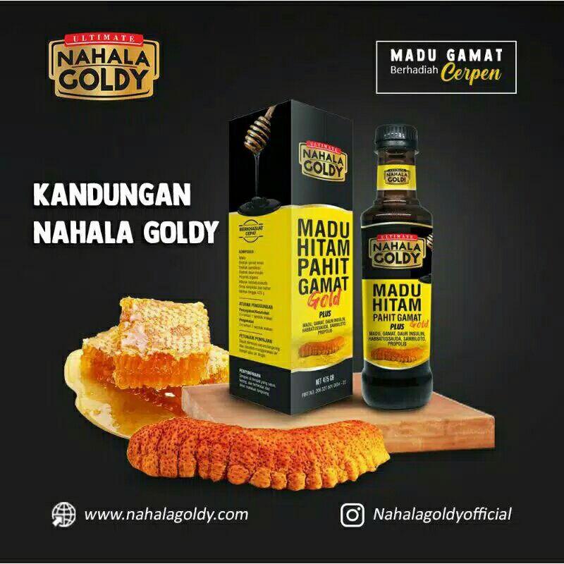 MADU HITAM PAHIT NAHALA GOLDY - MADU PAHIT NAHALA GOLDY - MADU HITAM NAHALA GOLDY ASLI ORIGINAL