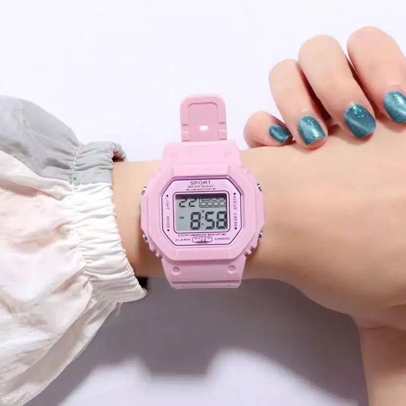 Jam Tangan Wanita Korea Fashion LNR-1175 Strap Rubber Digital