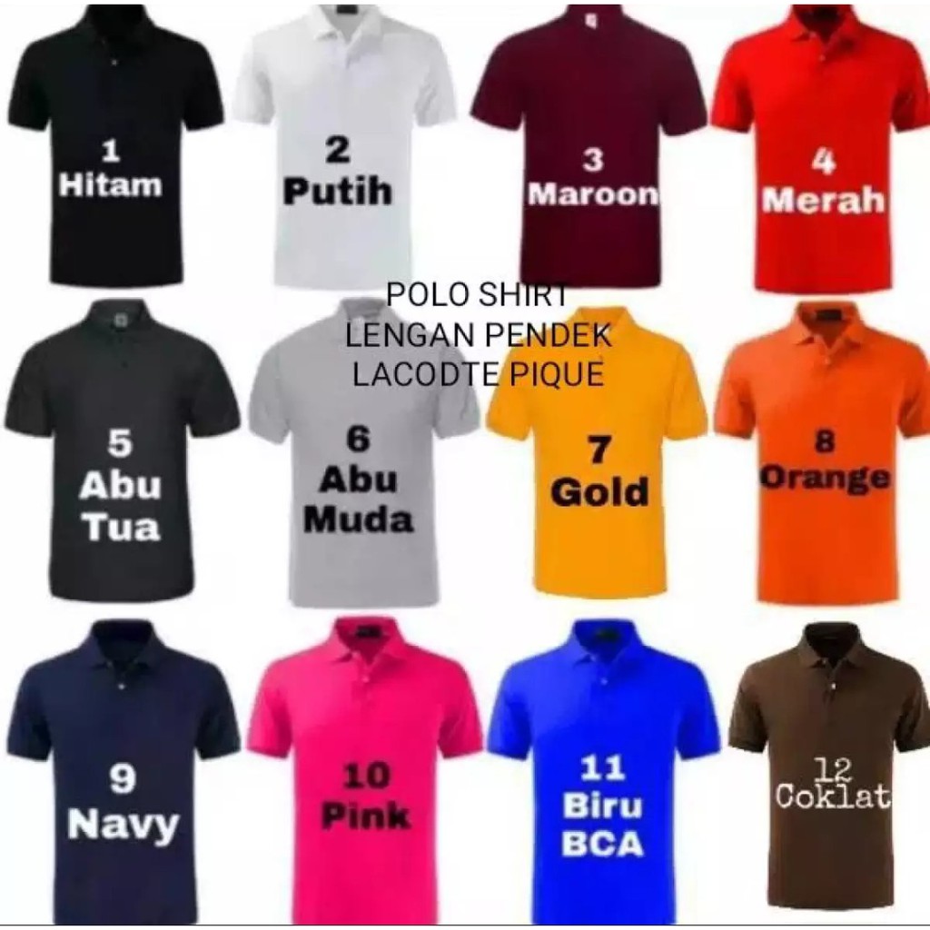 Kaos pria kerah polos wangki polo shirts