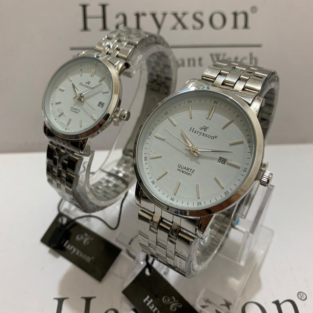 Jam Tangan Couple Jam Tangan Pria dan Wanita Haryxson Jam Tangan Mewah Jam Original Rantai Stainless