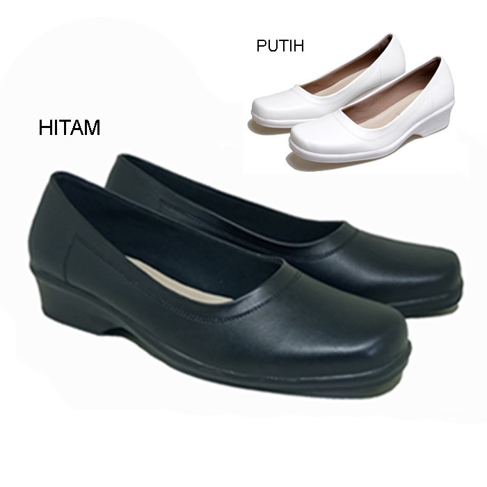 sepatu wanita pantofel putih/hitam 36-41 sepatu formal pesta kerja cewe kantor pns suster perawat