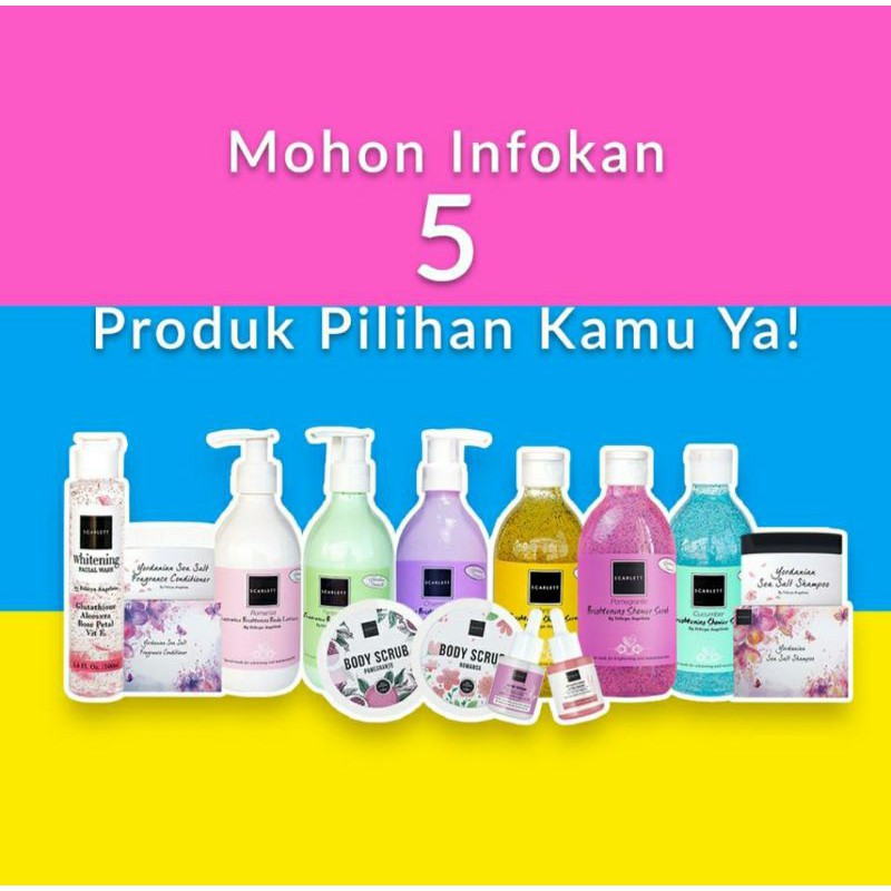 Bundling Scarlett Whitening (Pilih 5 produk bebas pilih) promo scarlett paket scarlett hemat scarlet