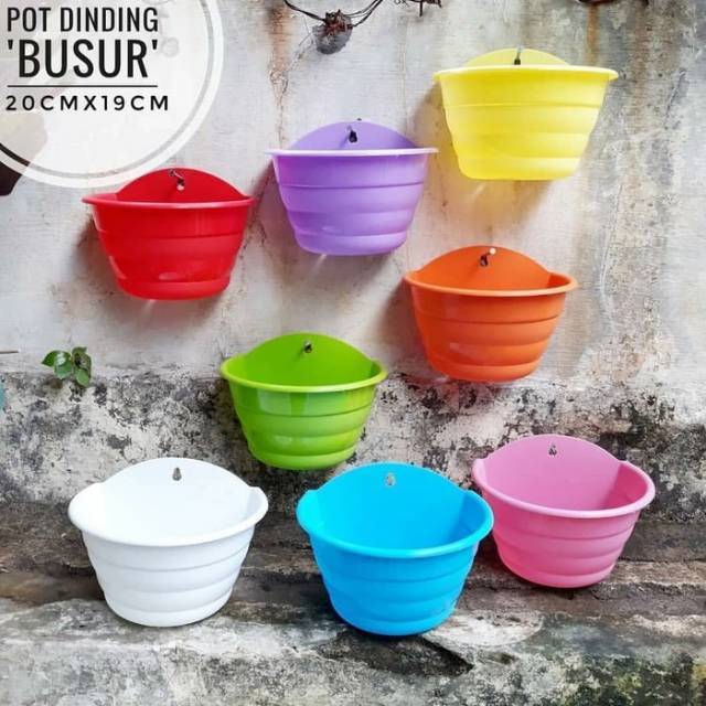 pot bunga dinding busur motif tawon warna warni 19cm - nkt busur