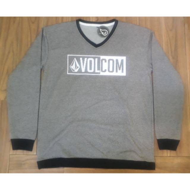 KAOS/T-SHIRT PRIA // VOLCOM (GRAY) // LENGAN PANJANG // SIZE L