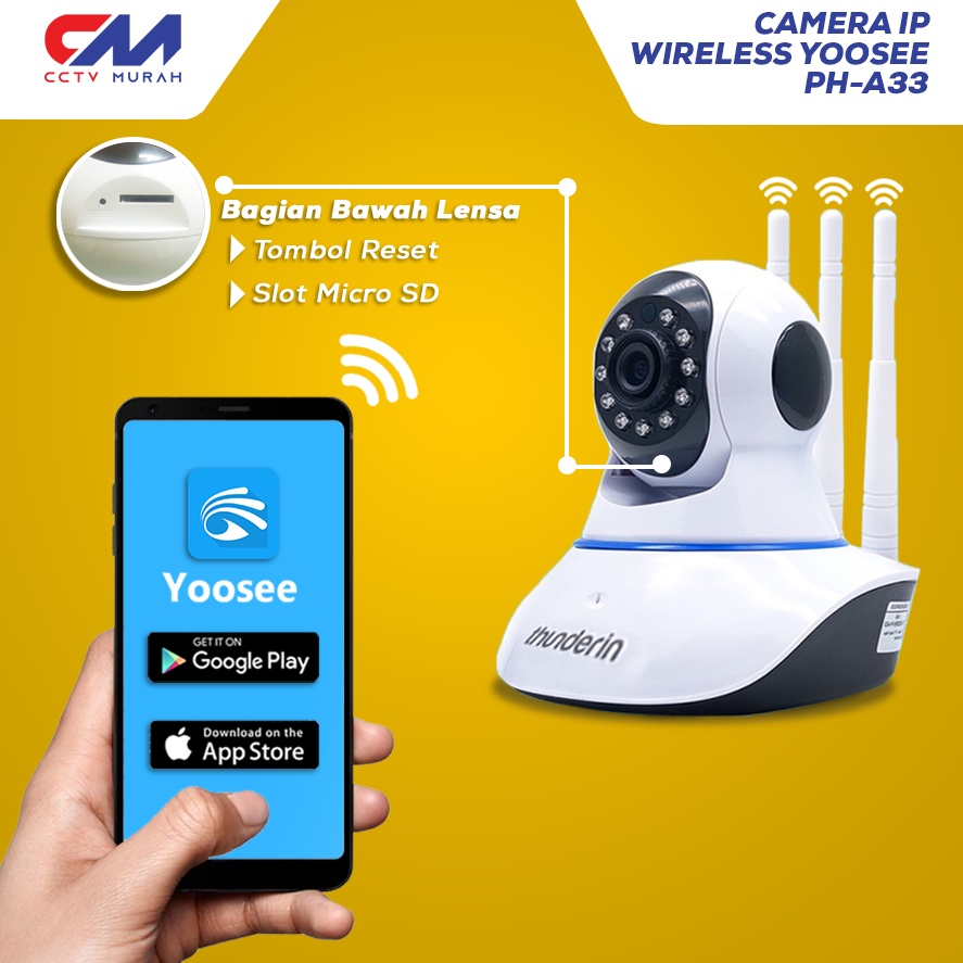 CCTV 3 Antena Wireless Smart Camera HD 1080P 2 MP Auto Tracking BISA KOMUNIKASI DUA ARAH Camera APLIKASI YOOSEE