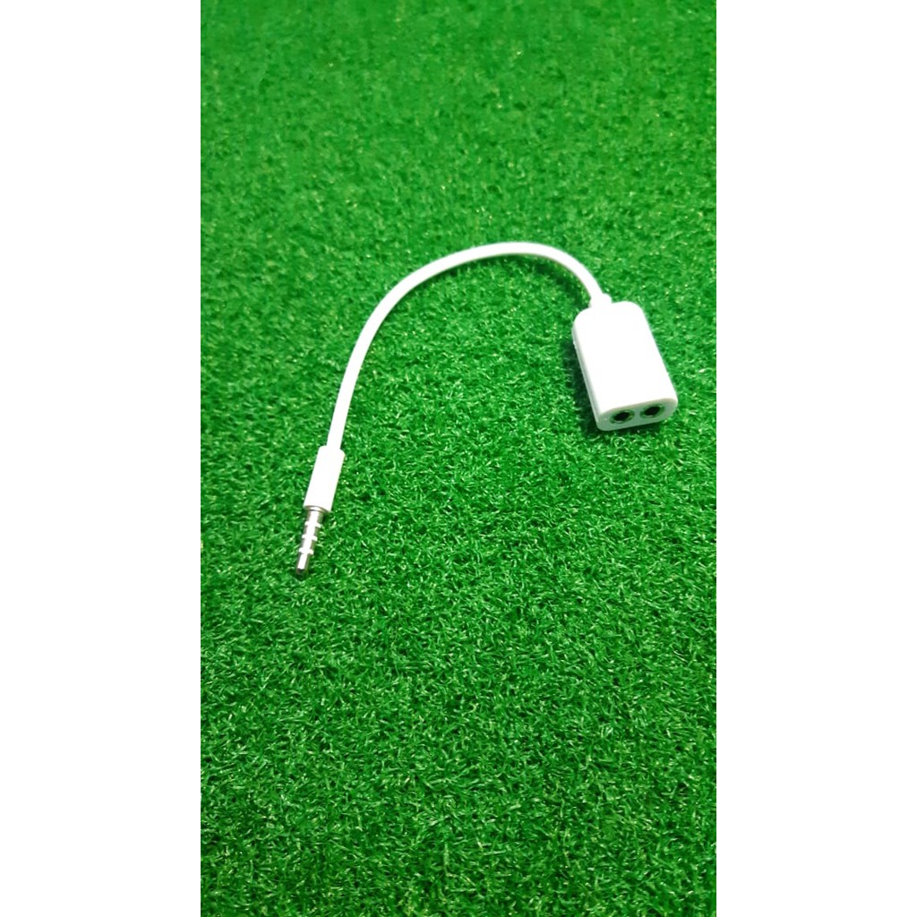 Splitter Jack audio 3.5mm kabel audio cabang sambungan headset 2in1