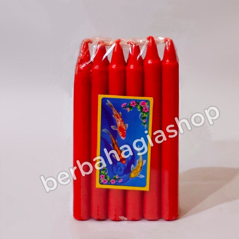 Lilin Merah Isi 12 Batang Jumbo / Lilin Sembahyang / Red Candle