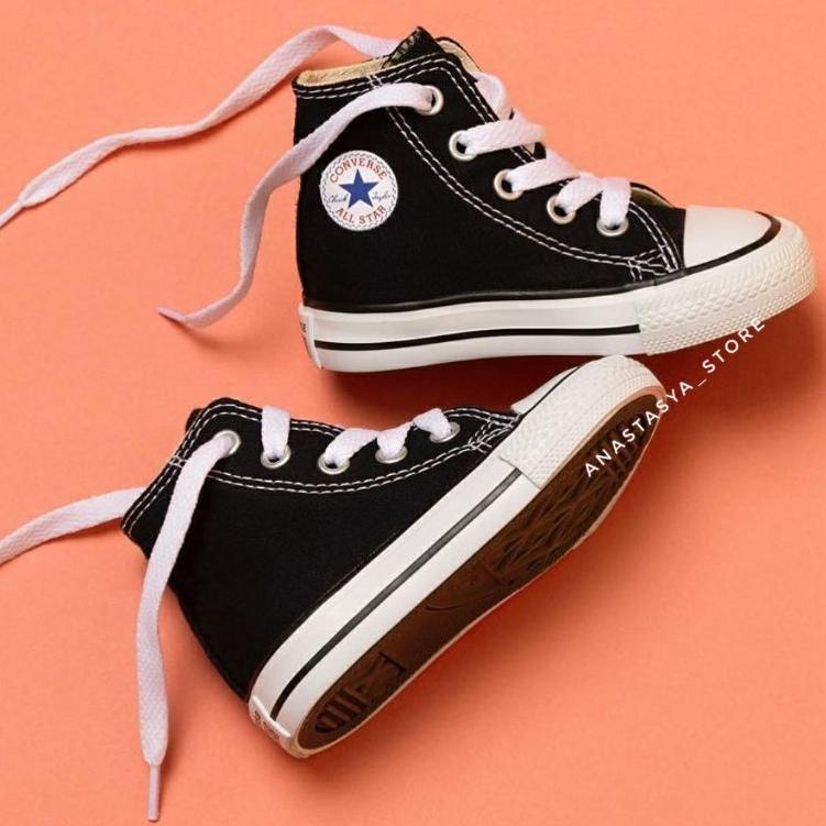 WNJ.9072 ‑ Sepatu sekolah anak SD converse alstar Hitam Garis Putih UKURAN 31-35