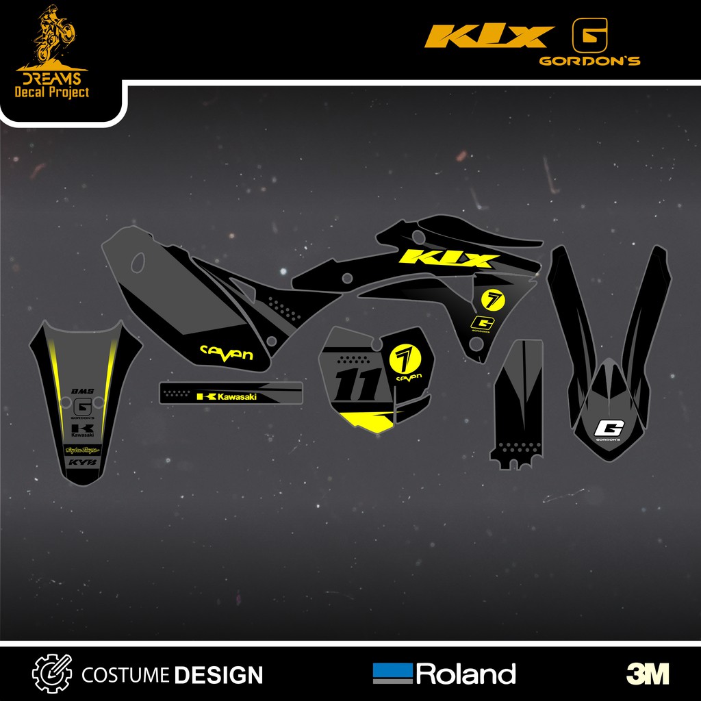 Decal KLX Gordons Black Yellow