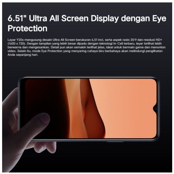 VIVO Y20S ~ RAM 8 / ROM 128GB ~ GARANSI RESMI ~ Qualcoom Snapdragon 460
