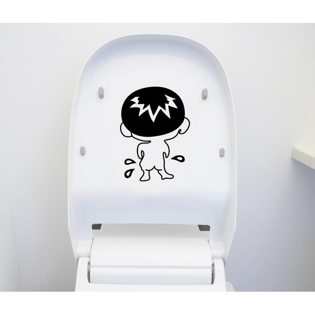 Stiker Dinding / Kaca / Kamar Mandi Motif Anak Lelaki Buang Air Kecil