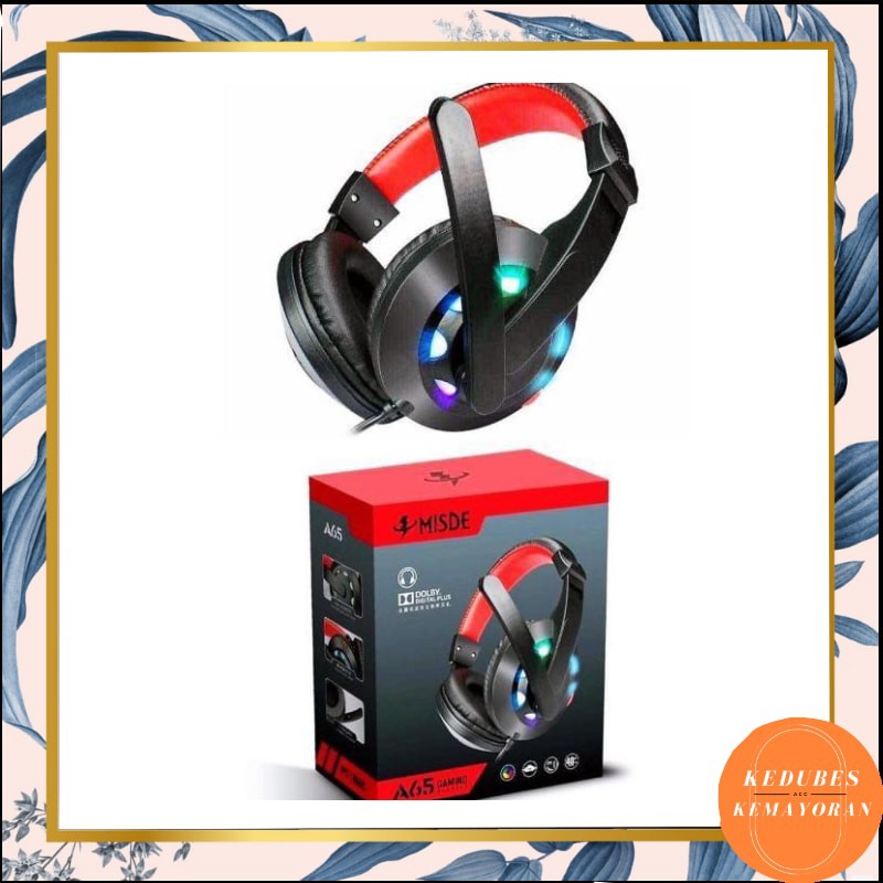 HEADSET DJ BANDO GAMER A65 LAMPU DISCO High Quality Headphone [KK]