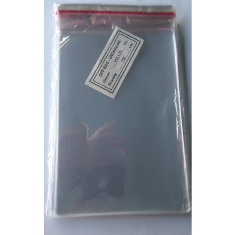 Plastik opp undangan ukuran 13x22, 13.5x22 , 14x22, 14.5x22, 15x22, 15.5x22, 16x22, 16.5x22