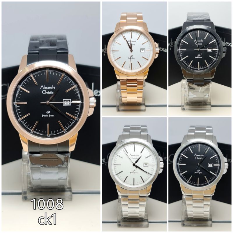 Jam tangan pria rantai Alexandre Christie AC1008MD 1008 ORIGINAL BERGARANSI RESMI