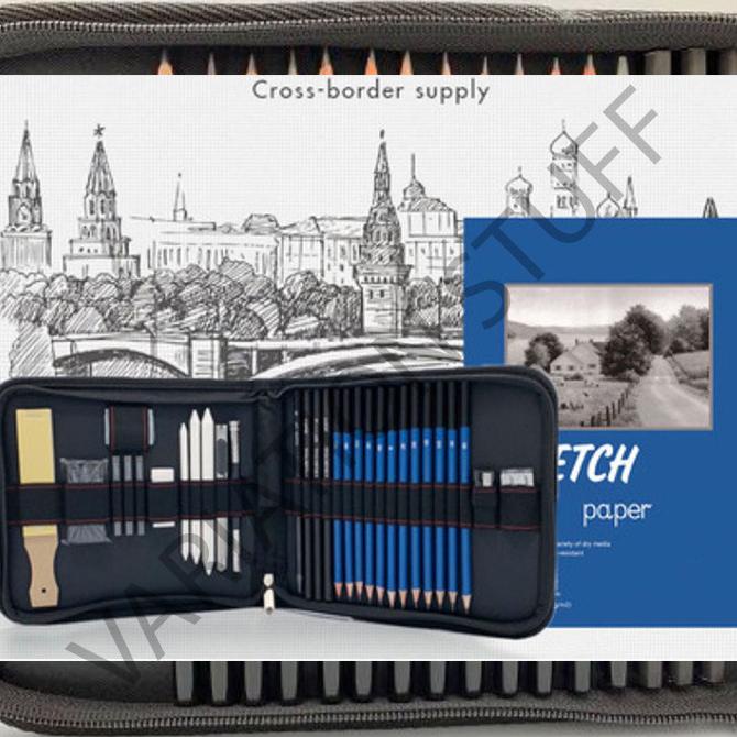 

Buruan serbu] 36 pcs sketching set drawing kit tools pensil gambar sketsa art manga