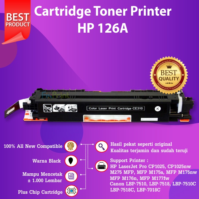 Cartridge Toner 126A CE310A Universal 130A CF350A Canon 329 Printer HP CP1025 M175a M176n M177fw