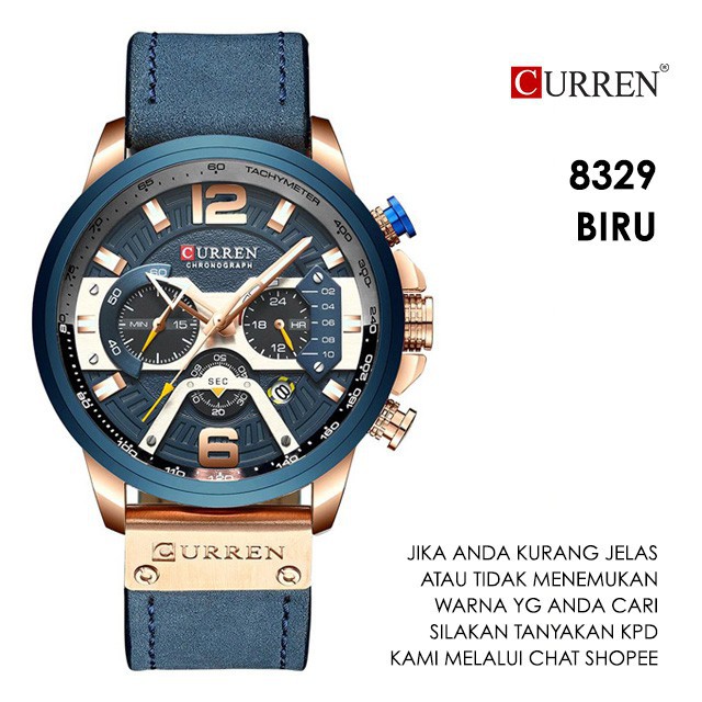 Jam Tangan Pria / Curren 8329 Date Chronograph aktif / Jam Tangan Kulit Curren Original