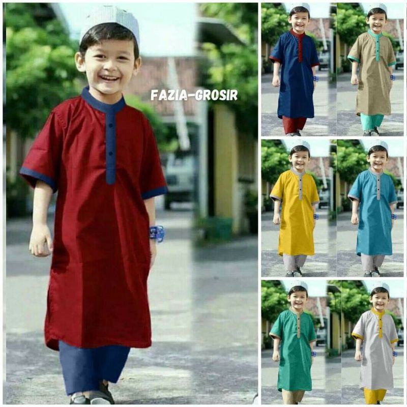 Setelan Koko Kurta Rainan by RAINAN ORI , Baju Koko Anak Laki Laki Terbaru , Stelan Baju Koko Anak Laki Laki usia 1 sampai 12 tahun , Jubah Anak , Baju Lebaran