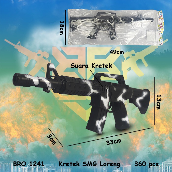 Pistol Kretek M16 Loreng Krotok Suara Bunyi Pistolan Tembak Tembakan Mainan Anak BIGBANG