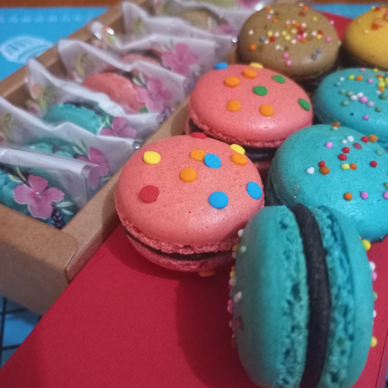 

Macaron Regular 4 cm isi 8 pcs Dari Tepung Almond Asli