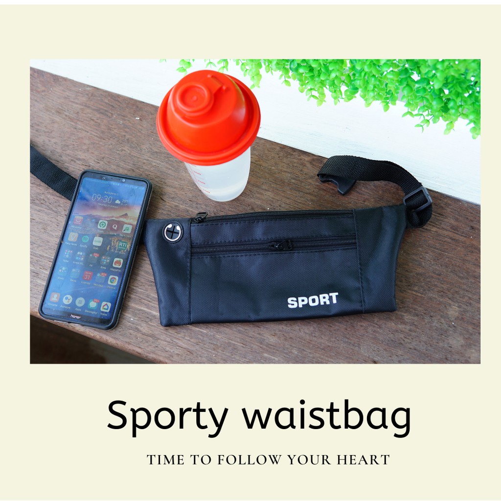 TAS PINGGANG WANITA LARI JOGING SEPEDA WAIST BAG TAS PINGGANG COWOK