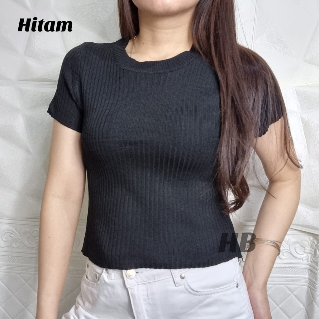 HAWAIIAN BANANA - ATASAN RAJUT FEIMI SHORT TOP IMPORT BANGKOK - BAHAN TEBAL DAN HALUS