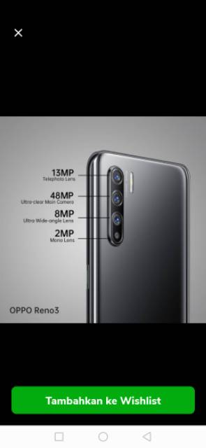 OPPO RENO 3 RAM 8/128 GB GARANSI RESMI OPPO INDONESIA