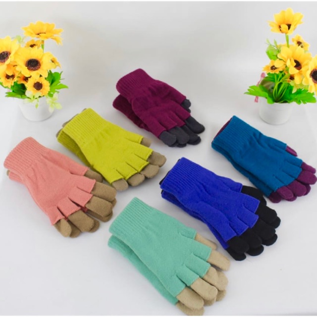 Sarung Tangan Rajut Wool Glove Winter Musim Dingin 3in1