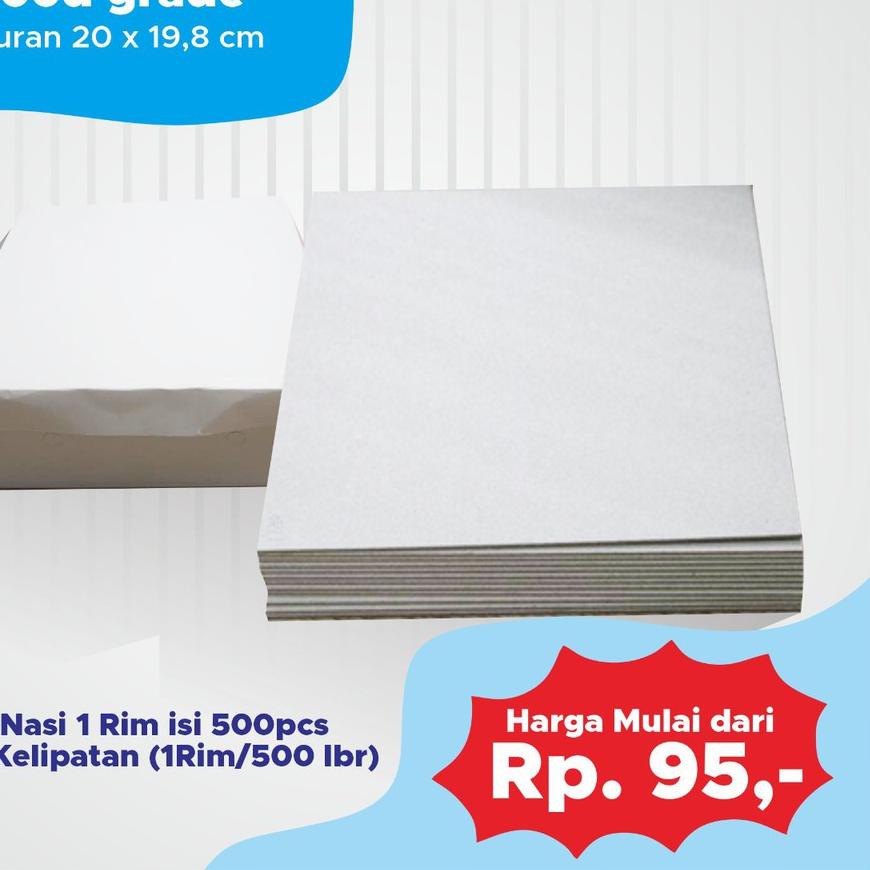 ❂ Tatakan Box Nasi 500 Pcs/1 Rim ( Kertas Nasi bungkus padang ) ☻