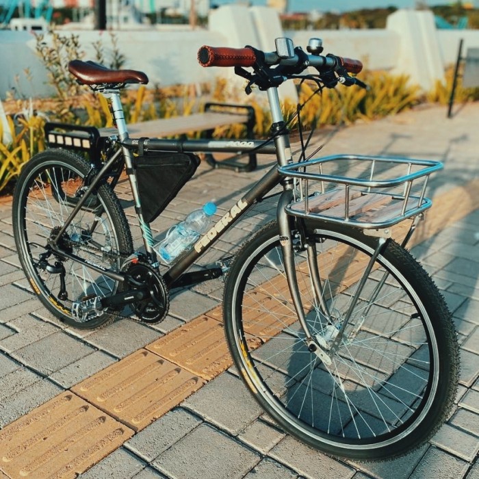 Aksesoris Sepeda - Front Rack Wood Rak Depan Kayu Federal Fixie Sepeda Lipat Minivelo