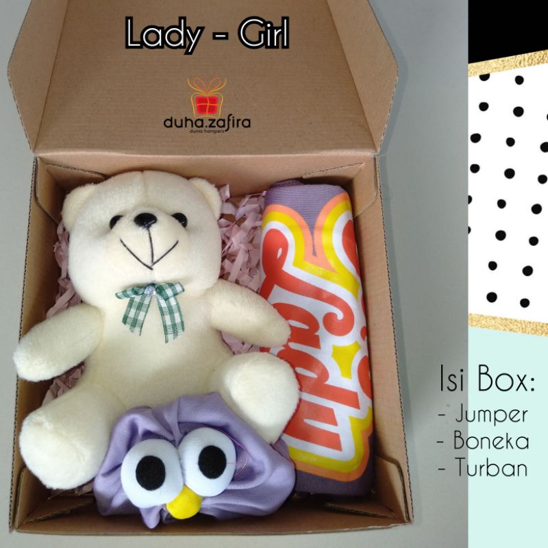 Duha Zafira Hampers bayi/ gift baby born/ baju bayi/ jumper baby girl/ kado lahiran/ kado ultah anak/ gift set/ set baju bayi/ gift box/ Hampers baby girl/ hadiah lahiran/ kado unik ini-Lady - Girl
