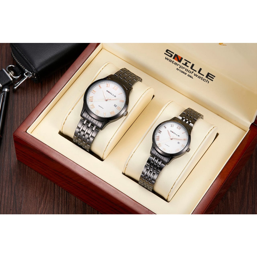 Snille Jam Tangan Rantai Wanita Couple Unisex Original Asli Anti Air Waterproof 1052