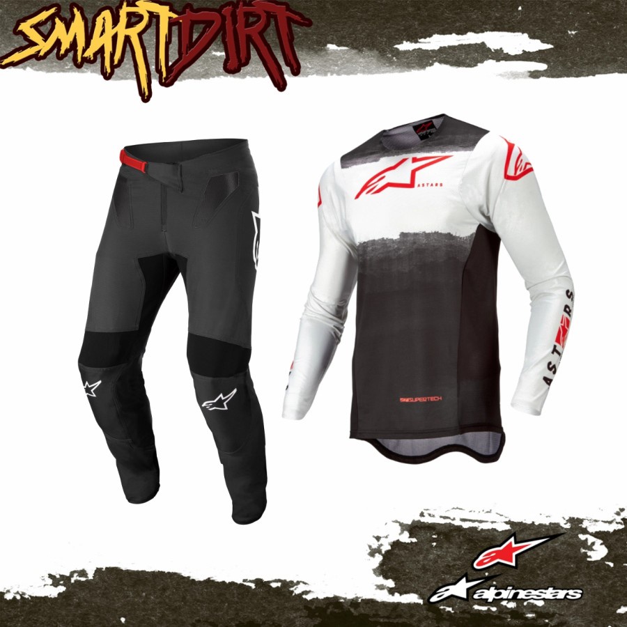 JERSET ALPINESTAR SUPERTECH IMPACT BLACK RED JERSEY CROSS ALPINESTAR